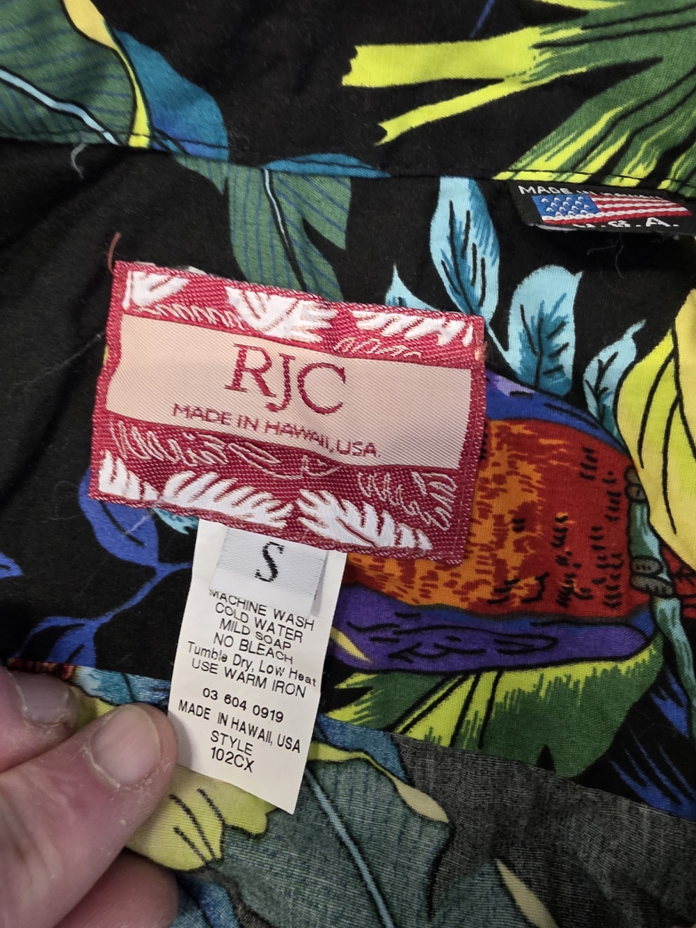 RJC Hawaiian Shirt Made In USA Men's Size Small - Picture 3 of 6